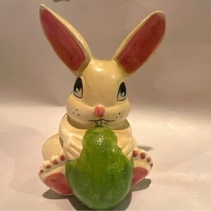 Hand painted vintage  rabbit bank Home/Easter decor